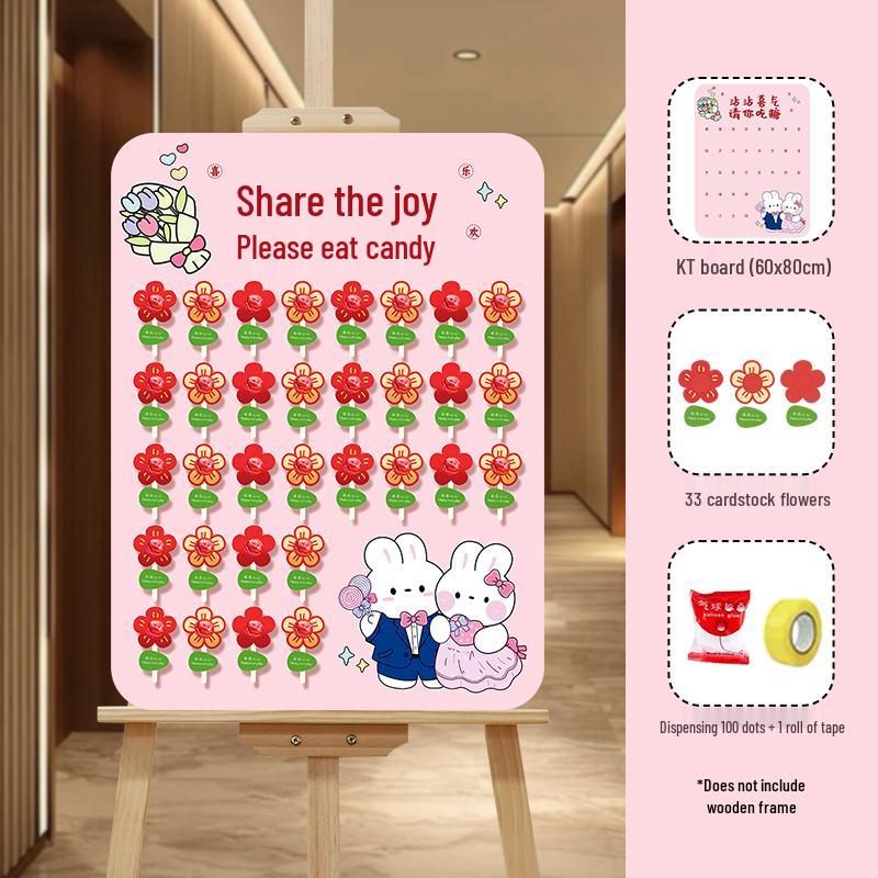 Creative Wedding Engagement Candy Lollipop Welcome Sign and KT Board Backdrop Decoration