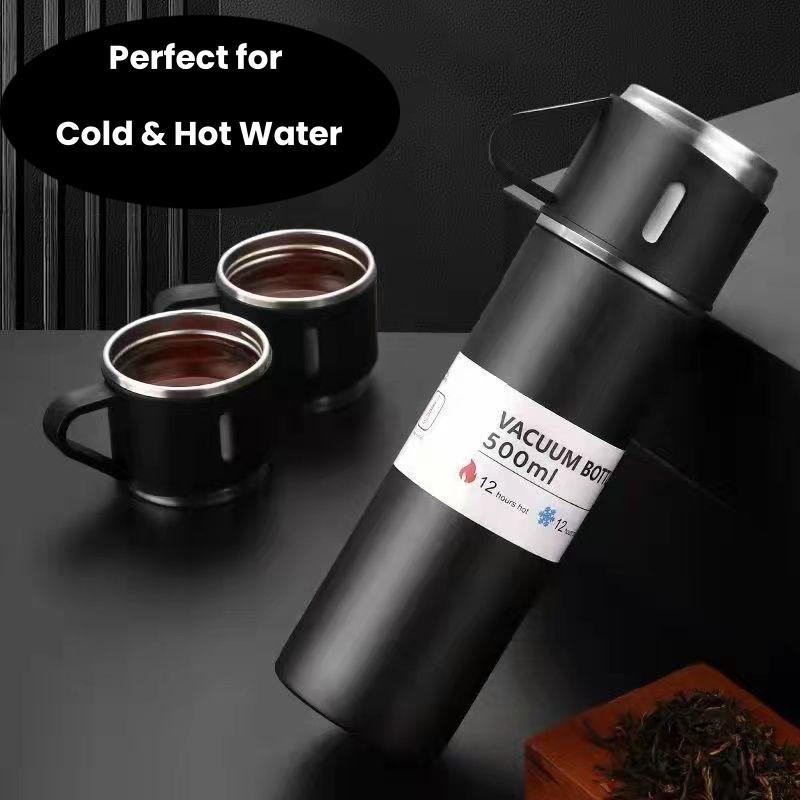 500ml/16.9oz Thermos Cup Set Portable 304 Stainless Insulated Bottle Office Business Style Coffee Vacuum Mug Hot&Cold Drinkware