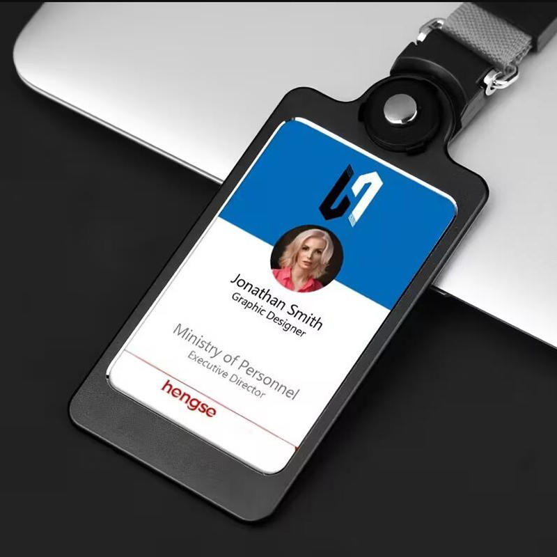 Professioneller ID-Ausweishalter mit ausziehbarem Rollclip, durchsichtiger Kartenhalter und Halsband für Büro, Sicherheit, Arbeitsplatz