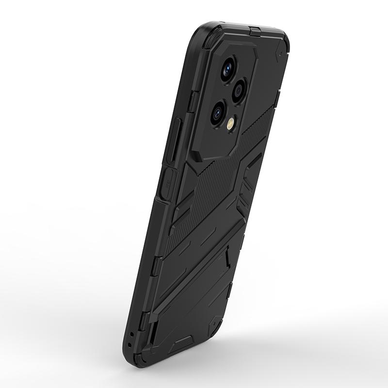 Luxury Solid Color Armor Soft TPU+Hard PC Holder Shockproof Phone Case For Honor 200 Pro 90 70 50 100 Pro Lite Bumper Back Cover