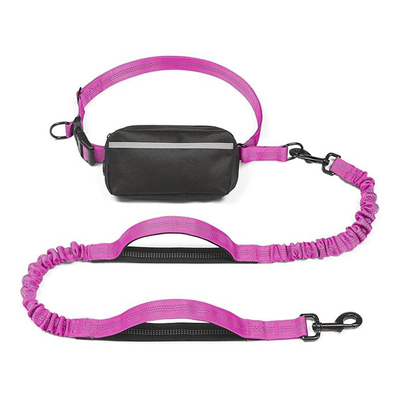 

Hands Free Dog Leash with Zipper Pouch, Dual Padded Handles and Durable Bungee for Walking, Jogging and Running Your Dog 2.5CM(125-195CM)