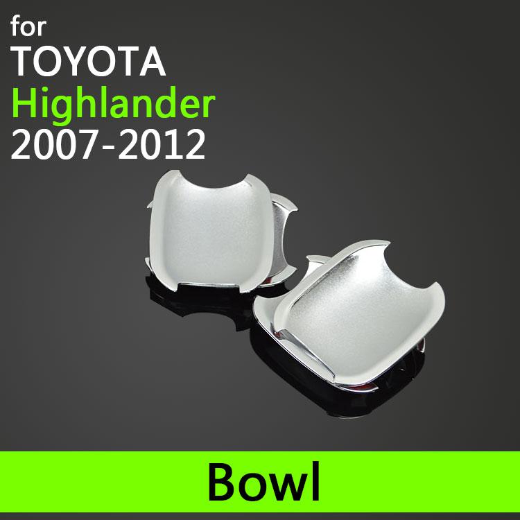 For Toyota Highlander 2007-2012 Luxurious Chrome Door Handle Car Covers Accessories Car Stickers Car Styling 2008 2009 2010 2011