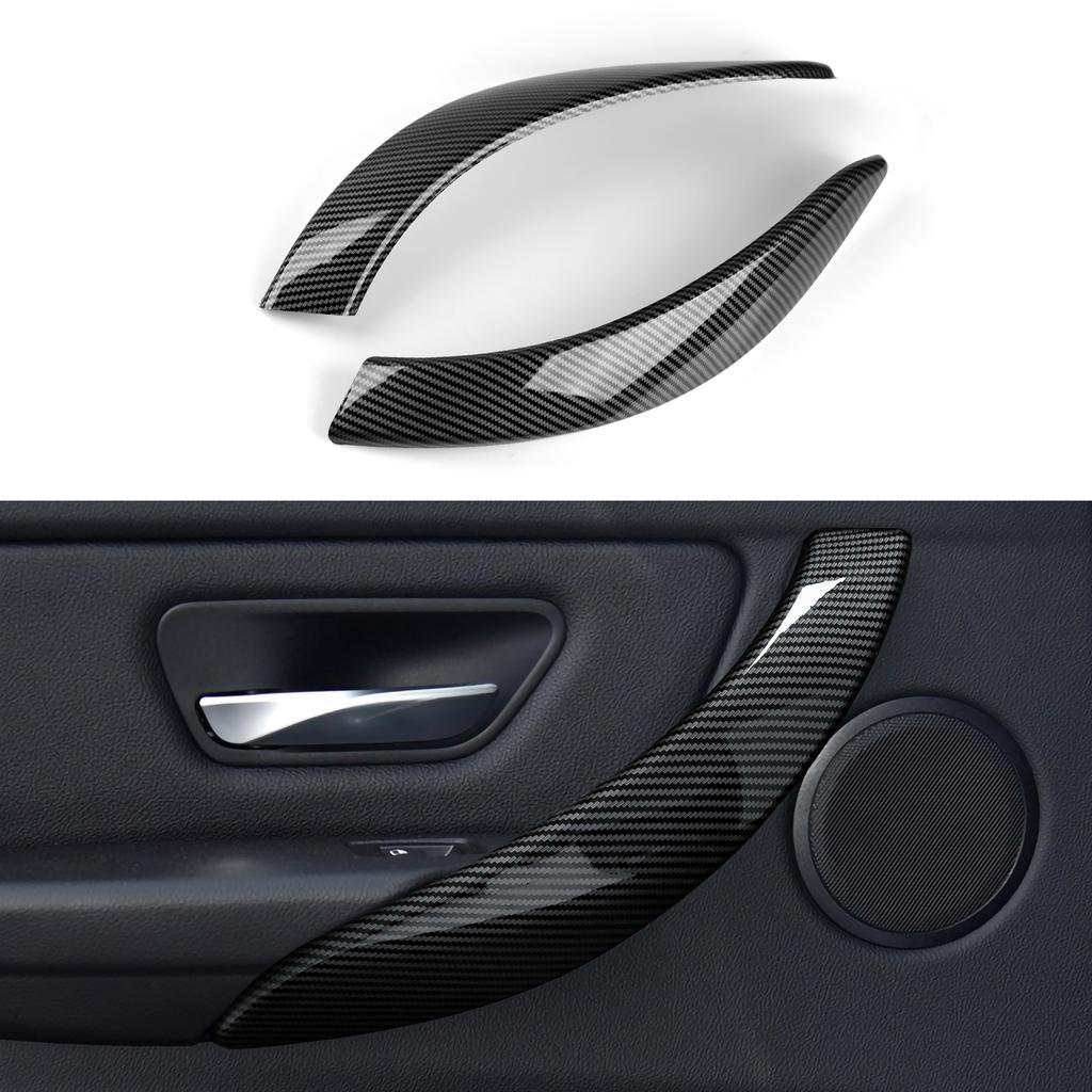 BBJT8 For BMW F30 F31 F34 3GT F32 F33 F36 (2012-2020) Door Handrail Panel Cover Car Trim Accessories, Carbon Fiber ABS Sticker