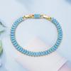 Personalized Colorful Zircon Diamond Claw Chain Bracelet Adorned with Colorful Rice Beads Zircon Bracelet