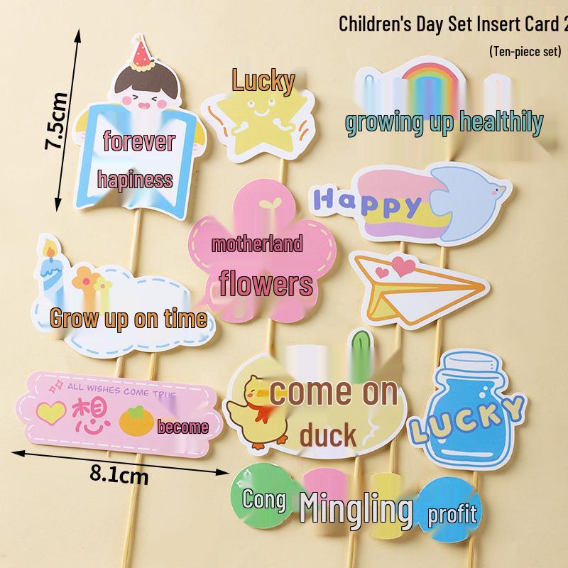 Sushi Cartoon Cupcake Toppers & Ice Cream Flag Picks for Happy Birthday Desserts