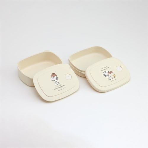 Skater 3-Piece Storage Container Set (280ml, 400ml) with Drawstring Bag, Snoopy Badge, KSLGD2-A