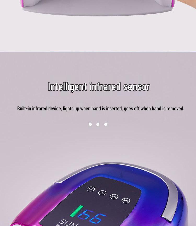 200W Portable Rechargeable Nail Gel Curing Lamp for Salon and Home Use