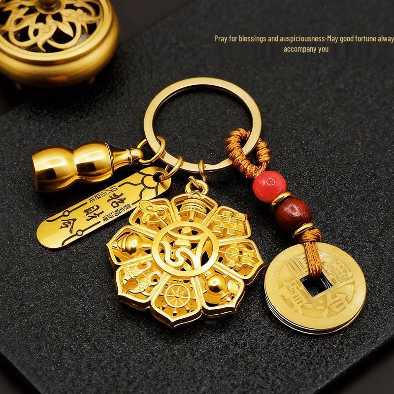 Master-Recommended Auspicious Eight Treasures Car Pendant Keychain
