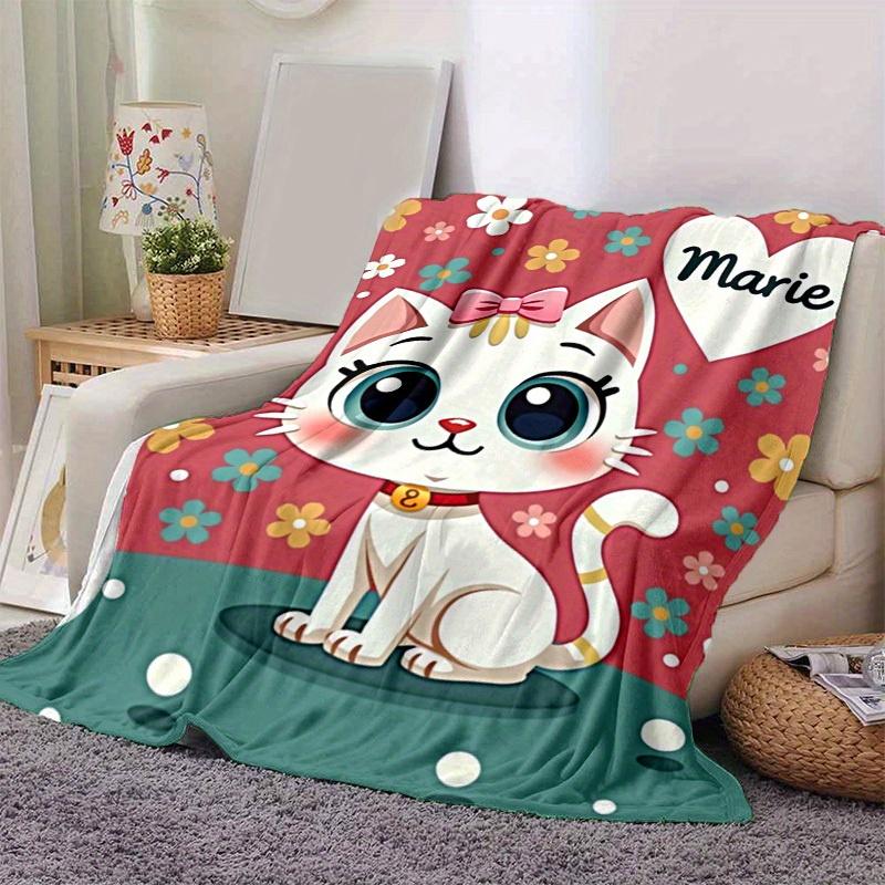 

1pc Cute Cartoon Cat Blanket - Seasonal Home Decor, Soft Throw Blanket, Cartoon Blanket, for Decorating Your Own Sofa and Living Room, Super 100x150cm