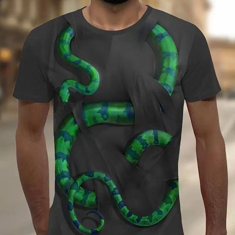

3D printed men s trendy creative casual round neck T-shirt 6XL