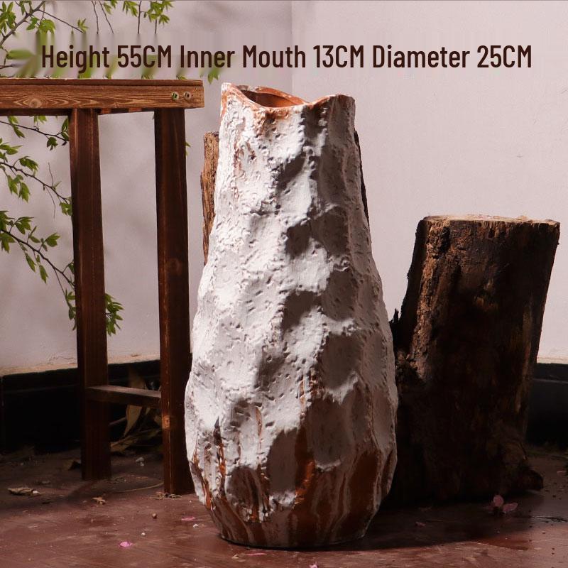 Minimalist Japanese Andromeda Vase: Ceramic Floor Container for Living Room Flowers, Hydroponic Arrangements, and Entrance Decorations.