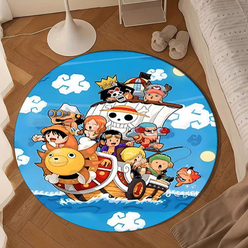 Classic Pirates Skull Crossbones Round Mat, Anti-slip Circle Carpet Chair Rug For livingroom,Bedroom, Doormat Home Decor Gift Christmas Gifts