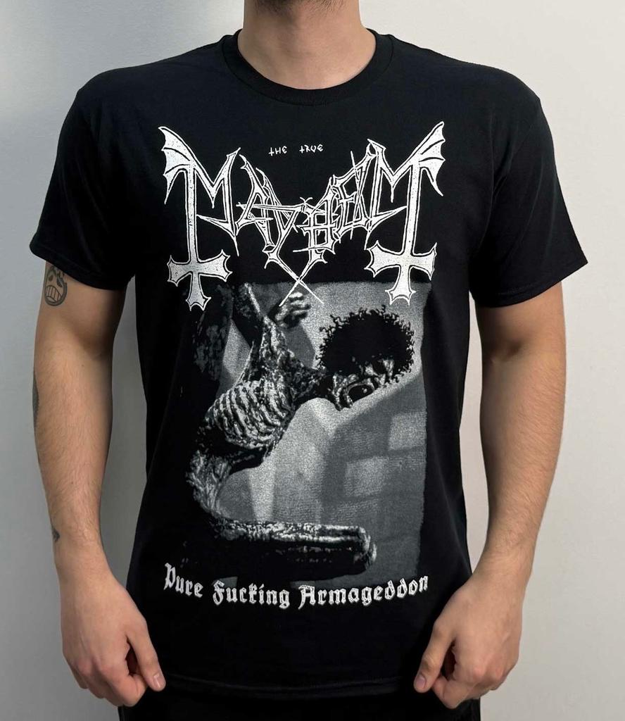 Unisex Graphic T-shirt Mayhem - Pure F###ing Armageddon (Gildan) T-Shirt Black bathory