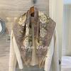 NINA SOLOR Camellia & Paisley Sand-Washed Twill Silk Scarf