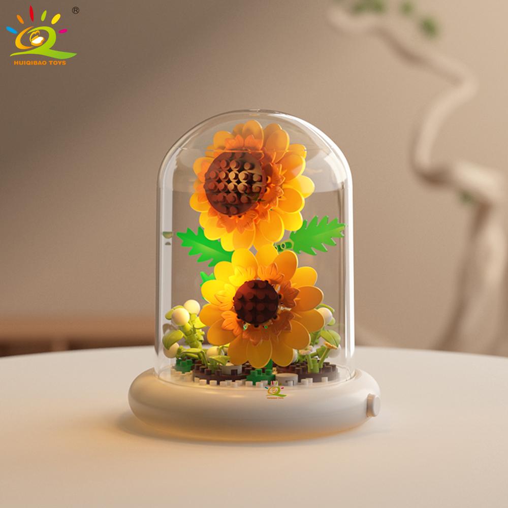 Non-Toxic Moc Eternal Bouquet Display Box Micro Building Block Flower Model Diy Home Desk Plant Decoration Brick Toy For Children