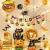 Halloween Theme Balloons and Pumpkin Lanterns for Indoor Decoration and Wall Scene Layout