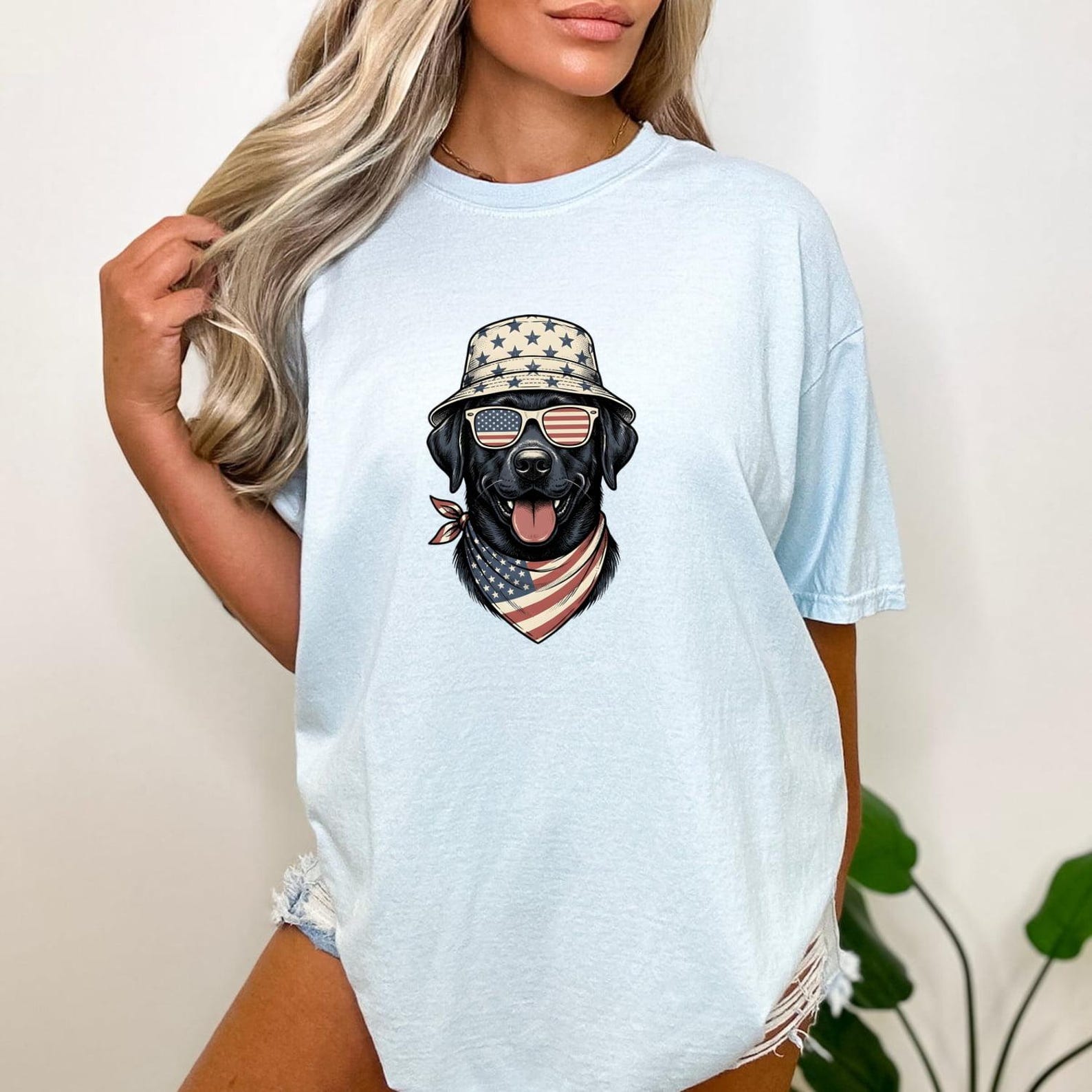Patriotic Black Lab T-Shirt, Comfort Colors 1717 Retriever Tee, Black Lab Lovers Top 3XL