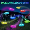 Ultra Bright Flying Disc, Luminous Flying Disc - 12 Intelligent Light Programmes, Rechargeable & Shockproof (Ideal for Night Games, Garden Parties,)