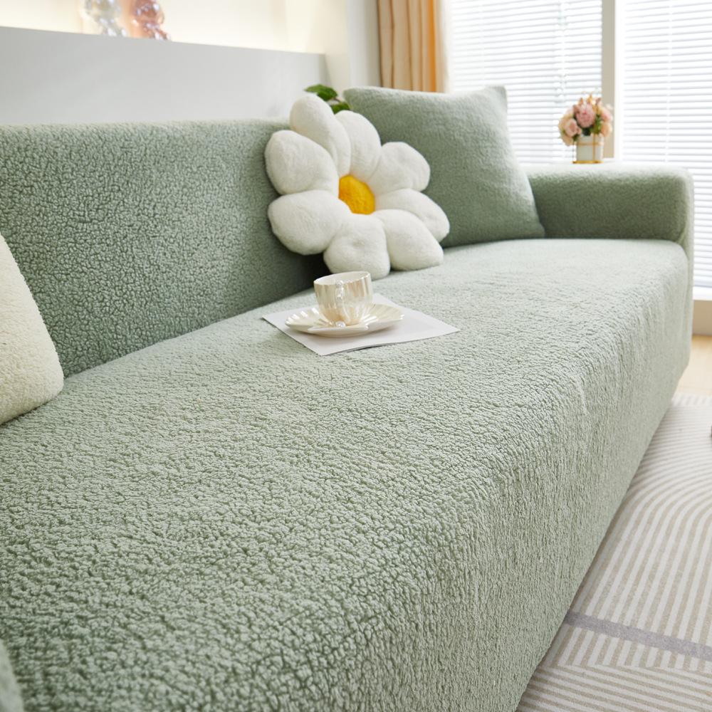 Velvet Winter Stretch Sofa Cover All-Inclusive Universal Cover Thickened Fleece Autumn and Winter Non-Slip Anti-Scratching Sofa Cover