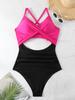 Women’s Sexy Monokini Bathing Suit One-Piece Cut-Out Bikini Swimsuit, Backless Tight-Fit Swimwear
