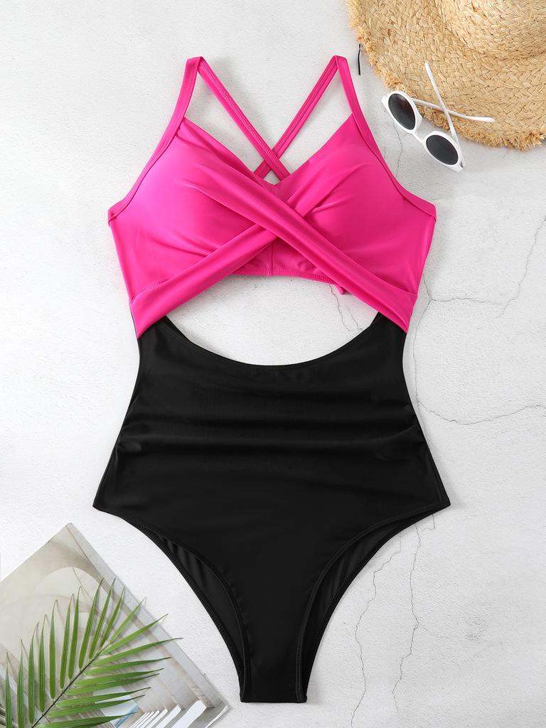 Women’s Sexy Monokini Bathing Suit One-Piece Cut-Out Bikini Swimsuit, Backless Tight-Fit Swimwear