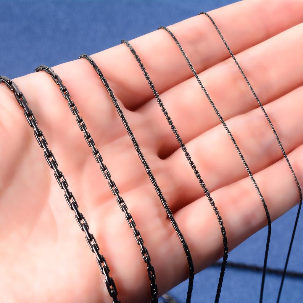 Dainty 316L Stainless Steel Thin Necklace Cable Chain On the Neck for Women Men's Hip Hop Choker Jewelry Accessories Her Gift