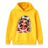 Kids Boys Girls Hooded Sweatshirt Cute Cartoon Girl Print Long Sleeve Pullover Hoodie Casual Warm Top For School Street Daily Wear For 3-12 Years Old