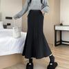 Solid Color Knitted Fishtail Skirt: Women's High-Waisted Slim A-line, Mid-Length for Autumn/Winter 2025