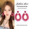 80s Hong Kong Style Red & Blue Clip-On Earrings for Non-Pierced Ears – High-End French Luxury Stud Hoops