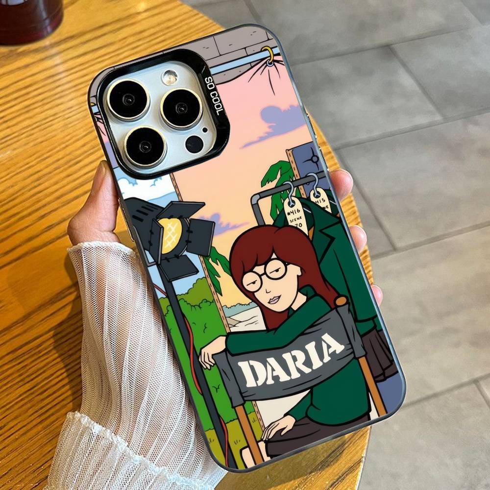 D-Diarrhea Cartoon D-DariaS Phone Case For iPhone 16 17 15 14 12 13 Pro Max Black Candy Matte Shockproof Cover