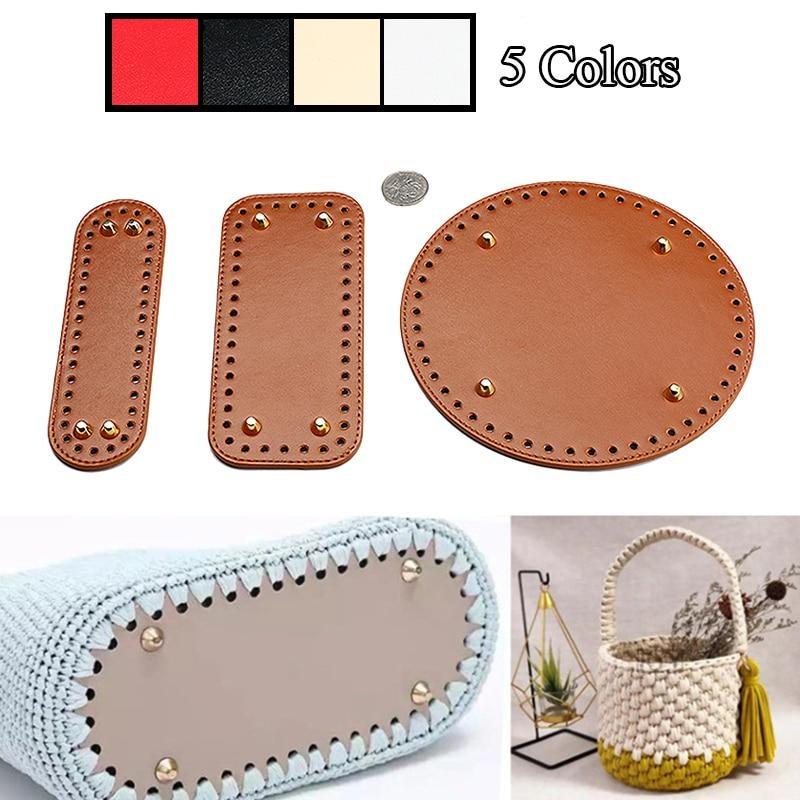 High Quality Oval Round Bottom for Knitted Bag Leather Bag Accessories Handmade Bottom with Holes Diy Crochet Bag Bottom