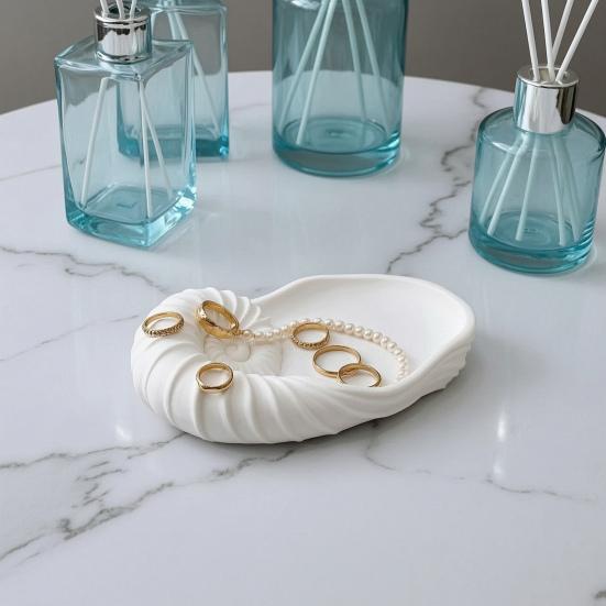 Stable One Piece Tray Nautilus Storage for Living Room Bedroom Entryway, Ocean Theme Desktop Organizer Organizing Odds And Ends Jewelry Keys
