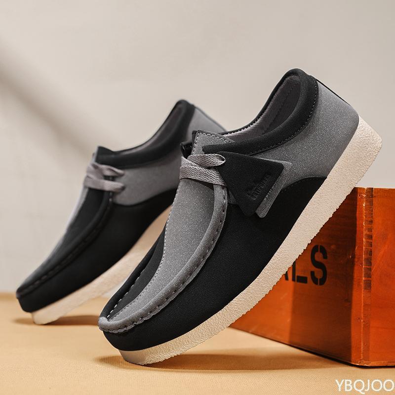 Moda Autunno Primavera Casual Monopezzo Traspiranti alla Moda Suola Spessa Scarpe da Uomo Versatili Blocchi di Colore Mocassini da Uomo Suola Morbida