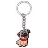 New Arrival Adorable Pet Dogs PVC Soft Keychains Bag Hanging Pendant Car Keyrings Animals Key Chains Accessories Wholesale Gift