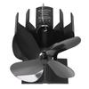 4 Blade Fireplace Fan Aluminium Alloy Heat Powered High Temperature Resistant Stove Fan for Home