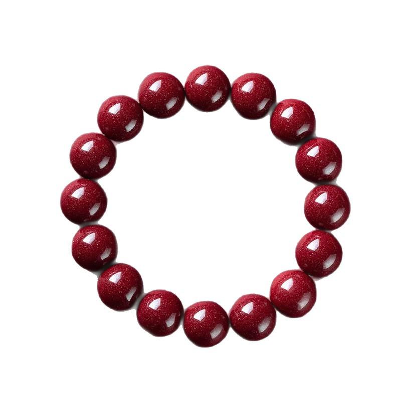 Genuine Natural Cinnabar Wanshan Bracelet - High Content Red & Purple Design for Men/Women