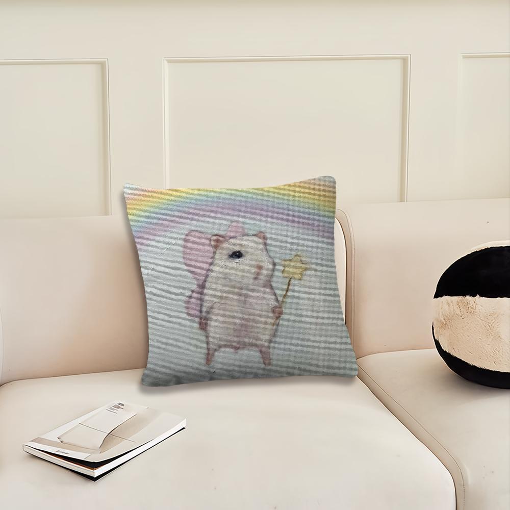 Funny cute Cartoon Hamster cushion cover Pillow Cover Decoration Room Home Sofa living Office Car Nordic Simplicity