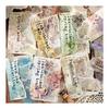 Collage Material Seal Sticker Set of 6 120 Sheets Japanese Paper PET Different Materials Assortment Vintage Retro Antique Junk Journal English