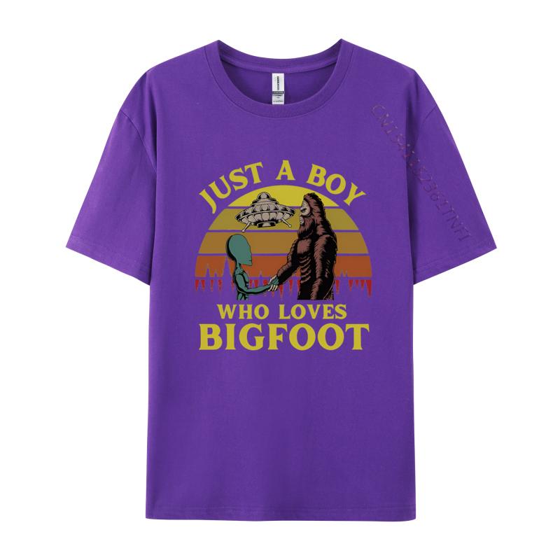 Just A Boy Who Loves Bigfoot Alien Cost Tshirts Tops T Shirt Oversized Unisex Graphic T Shirts 100 Cotton