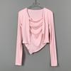 Korean Dongdaemun Sexy Pleated Camisole & Short Cardigan Two-Piece Set for Women