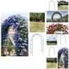 Simple Style Arch Trellis For Climbing Plants Foldable Metal Frame Black/white