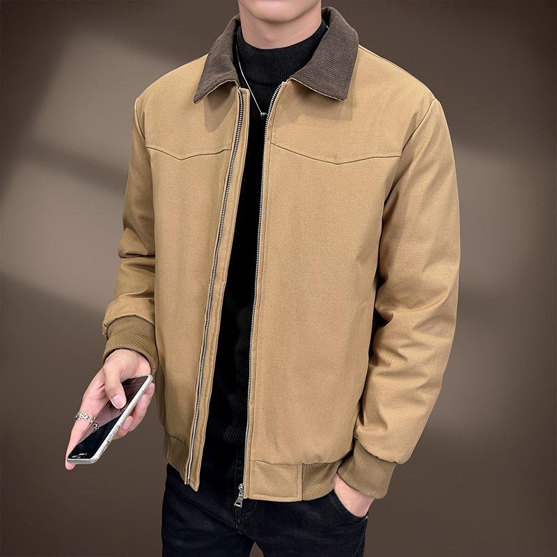 Executive Business Anti-wrinkle Down Jacket Men's Winter Lapel% White Duck Down Cold-resistant Loose Coat