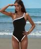 Damen Gespleißter Ein Schulter Einteiler Badeanzug Strandbekleidung Badeanzüge