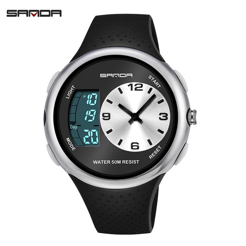 Sanda Men s 50m Waterproof Multi-Functional Luminous Sports Watch