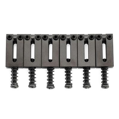 Musiclily Ultra 10.5mm Modern Style Brass Saddles for Strat/Telecaster Electric Guitars, Black (Set of 6)
