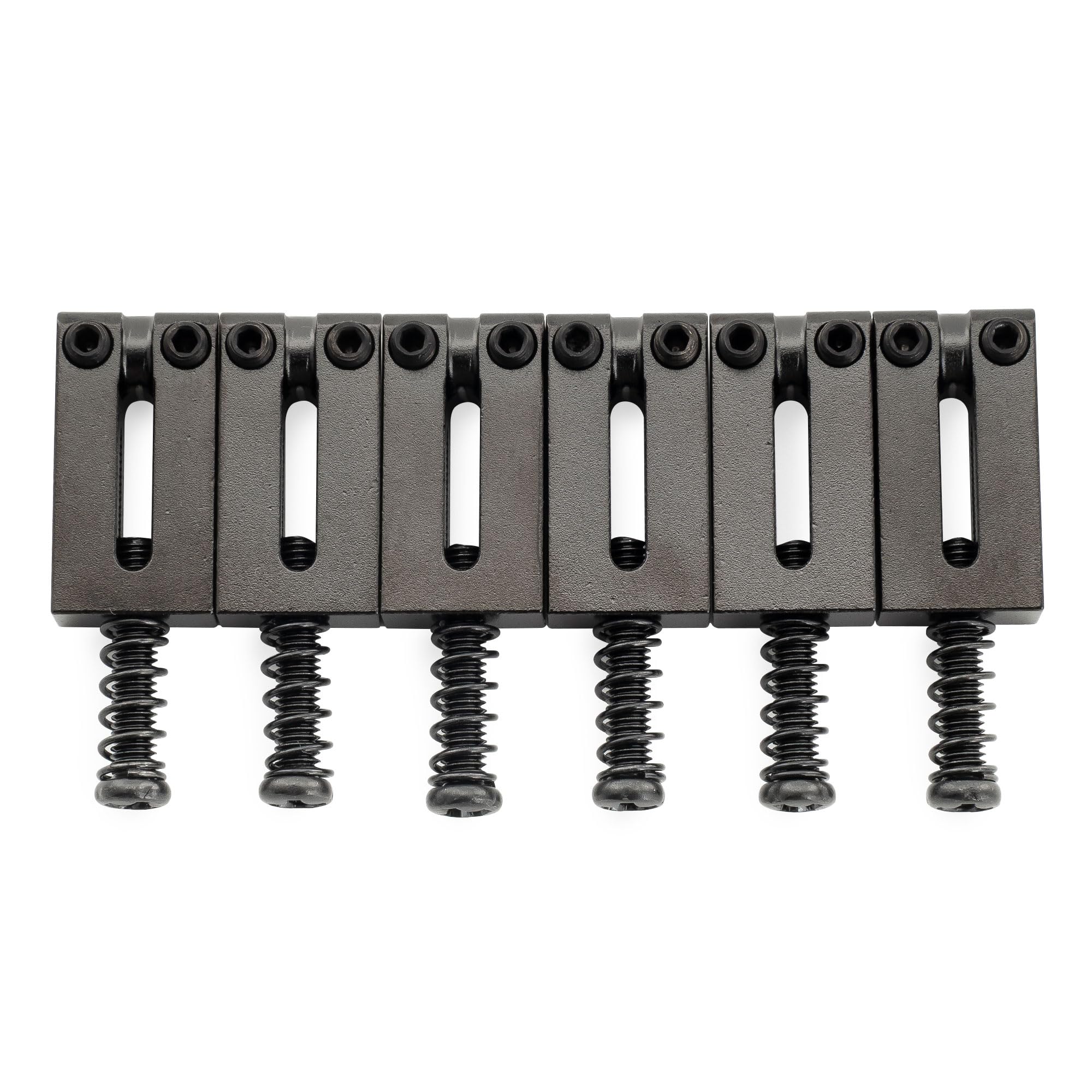 

Musiclily Ultra 10.5mm Modern Style Brass Saddles for Strat/Telecaster Electric Guitars, Black (Set of 6)