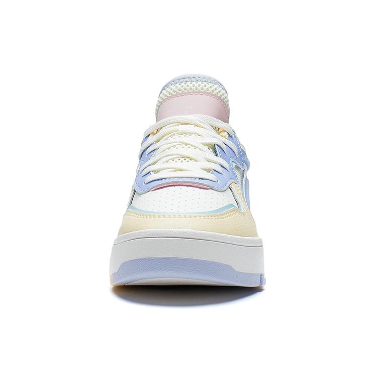 New LiNing Wave Non slip Lightweight Low Top Skateboard Shoes Women's White Pink Yellow AGCS030-2