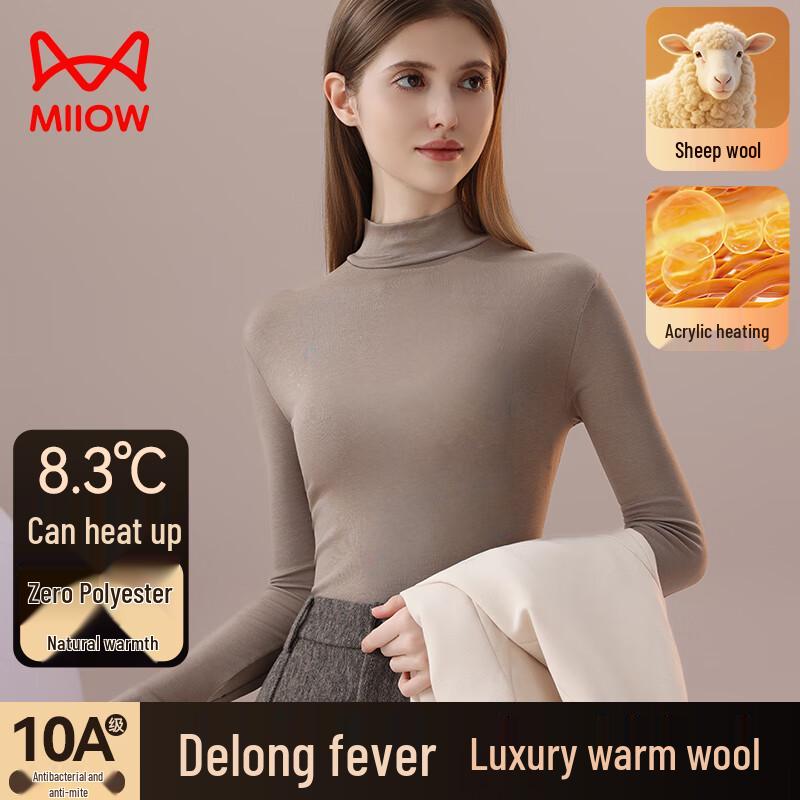 

Mao Ren Women s Wool Blend Semi-High Collar Base Layer Knit Top XL