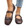 Girls Mary Jane Flats Adjustable Buckle Strap Square Toe Ballet Shoes Lightweight Comfortable Casual Footwear for Daily Wear