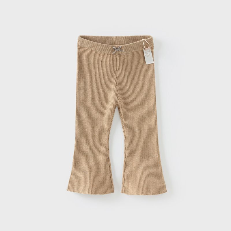 [Same Style as in the Mall] David Bella Children s Pants for Girls, New Knit Pants for Baby Girls, Spring Toddler Flared Pants Khaki [Ready Stock] 120